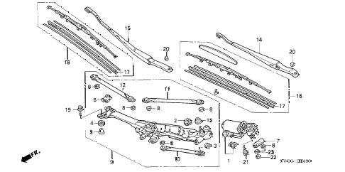 2002 NSX-T 2 DOOR 6MT FRONT WINDSHIELD WIPER diagram 2002 NSX-T 2 DOOR 6MT FRONT WINDSHIELD WIPER diagram