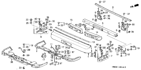 2001 NSX 2 DOOR 4AT REAR BUMPER diagram 2001 NSX 2 DOOR 4AT REAR BUMPER diagram
