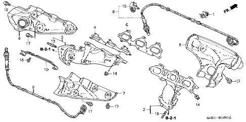 2001 NSX-T 2 DOOR 4AT EXHAUST MANIFOLD (1) diagram 2001 NSX-T 2 DOOR 4AT EXHAUST MANIFOLD (1) diagram
