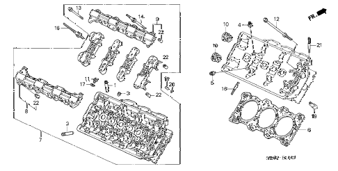 2001 NSX 2 DOOR 6MT CYLINDER HEAD (RR.) diagram 2001 NSX 2 DOOR 6MT CYLINDER HEAD (RR.) diagram