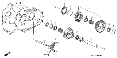 2001 NSX 2 DOOR 6MT MT REVERSE GEAR SHAFT diagram 2001 NSX 2 DOOR 6MT MT REVERSE GEAR SHAFT diagram