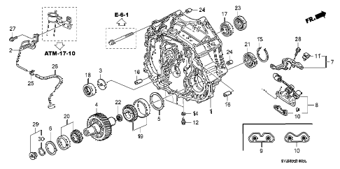 1997 TL BAS3.2 4 DOOR 4AT TORQUE CONVERTER HOUSING (V6) diagram 1997 TL BAS3.2 4 DOOR 4AT TORQUE CONVERTER HOUSING (V6) diagram