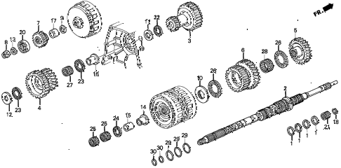 1997 TL BAS3.2 4 DOOR 4AT AT MAINSHAFT (V6) diagram 1997 TL BAS3.2 4 DOOR 4AT AT MAINSHAFT (V6) diagram