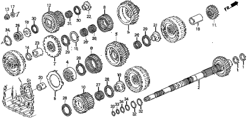 1997 TL BAS3.2 4 DOOR 4AT AT COUNTERSHAFT (V6) diagram 1997 TL BAS3.2 4 DOOR 4AT AT COUNTERSHAFT (V6) diagram
