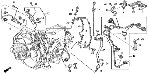 1997 TL BAS3.2 4 DOOR 4AT AT OIL LEVEL GAUGE - HARNESS (V6) diagram 1997 TL BAS3.2 4 DOOR 4AT AT OIL LEVEL GAUGE - HARNESS (V6) diagram