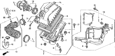 1998 TL PRE2.5 4 DOOR 4AT AIR CLEANER diagram 1998 TL PRE2.5 4 DOOR 4AT AIR CLEANER diagram