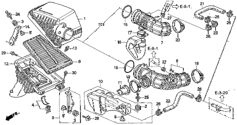 1997 TL BAS3.2 4 DOOR 4AT AIR CLEANER (V6) diagram 1997 TL BAS3.2 4 DOOR 4AT AIR CLEANER (V6) diagram
