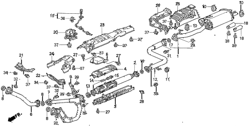 1997 TL BAS3.2 4 DOOR 4AT EXHAUST PIPE (V6) diagram 1997 TL BAS3.2 4 DOOR 4AT EXHAUST PIPE (V6) diagram