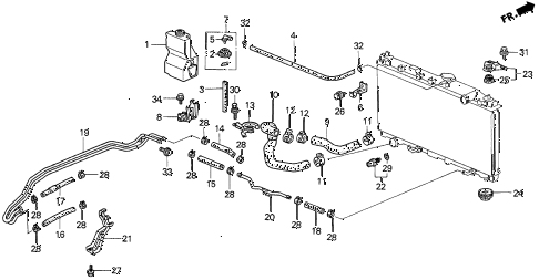 1996 TL PRE2.5 4 DOOR 4AT RADIATOR HOSE diagram 1996 TL PRE2.5 4 DOOR 4AT RADIATOR HOSE diagram