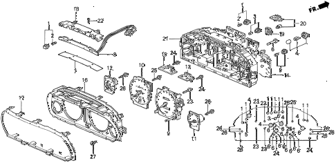 1998 TL PRE2.5 4 DOOR 4AT COMBINATION METER COMPONENTS diagram 1998 TL PRE2.5 4 DOOR 4AT COMBINATION METER COMPONENTS diagram