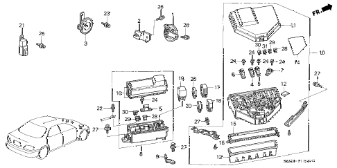 1997 TL BAS2.5 4 DOOR 4AT CONTROL UNIT - ENGINE ROOM diagram 1997 TL BAS2.5 4 DOOR 4AT CONTROL UNIT - ENGINE ROOM diagram