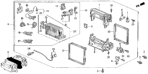 1996 TL PRE2.5 4 DOOR 4AT A/C COOLING UNIT diagram 1996 TL PRE2.5 4 DOOR 4AT A/C COOLING UNIT diagram