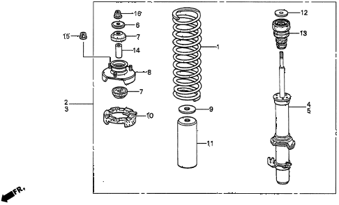 1998 TL PRE2.5 4 DOOR 4AT FRONT SHOCK ABSORBER diagram 1998 TL PRE2.5 4 DOOR 4AT FRONT SHOCK ABSORBER diagram