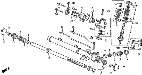 1997 TL BAS3.2 4 DOOR 4AT P.S. GEAR BOX COMPONENTS (V6) (1) diagram 1997 TL BAS3.2 4 DOOR 4AT P.S. GEAR BOX COMPONENTS (V6) (1) diagram