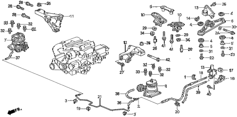 1996 TL PRE2.5 4 DOOR 4AT ENGINE MOUNT diagram 1996 TL PRE2.5 4 DOOR 4AT ENGINE MOUNT diagram
