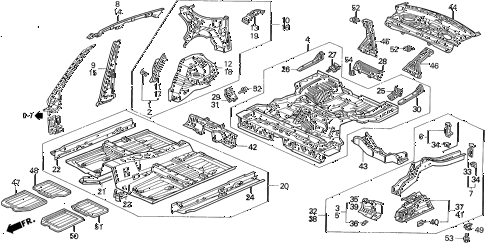 1997 TL PRE2.5 4 DOOR 4AT INNER PANEL diagram 1997 TL PRE2.5 4 DOOR 4AT INNER PANEL diagram