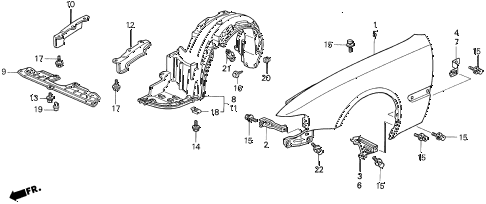 1996 TL PRE2.5 4 DOOR 4AT FRONT FENDER diagram 1996 TL PRE2.5 4 DOOR 4AT FRONT FENDER diagram