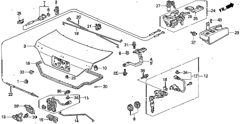 1996 TL PRE2.5 4 DOOR 4AT TRUNK LID diagram 1996 TL PRE2.5 4 DOOR 4AT TRUNK LID diagram