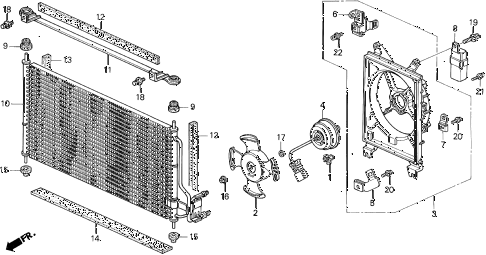 1995 TL BAS2.5 4 DOOR 4AT A/C AIR CONDITIONER (CONDENSER) diagram 1995 TL BAS2.5 4 DOOR 4AT A/C AIR CONDITIONER (CONDENSER) diagram