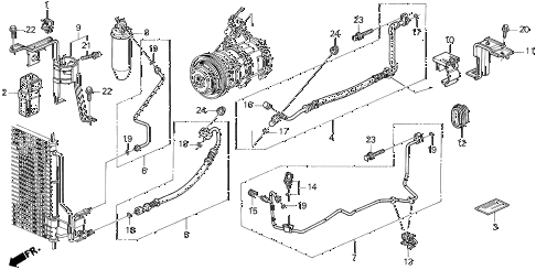 1995 TL BAS2.5 4 DOOR 4AT A/C HOSES diagram 1995 TL BAS2.5 4 DOOR 4AT A/C HOSES diagram