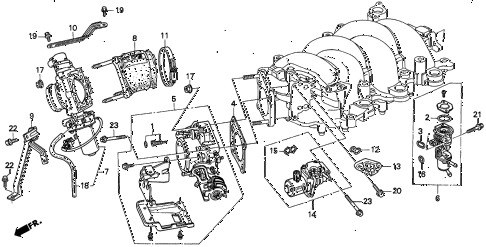 1997 TL BAS3.2 4 DOOR 4AT THROTTLE BODY (V6) diagram 1997 TL BAS3.2 4 DOOR 4AT THROTTLE BODY (V6) diagram