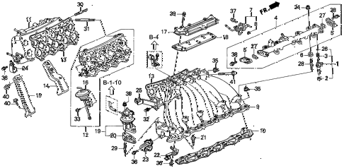 1997 TL PRE2.5 4 DOOR 4AT INTAKE MANIFOLD diagram 1997 TL PRE2.5 4 DOOR 4AT INTAKE MANIFOLD diagram
