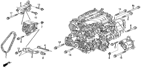 1996 TL BAS2.5 4 DOOR 4AT ALTERNATOR BRACKET diagram 1996 TL BAS2.5 4 DOOR 4AT ALTERNATOR BRACKET diagram