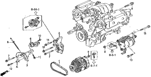 1997 TL BAS3.2 4 DOOR 4AT ALTERNATOR BRACKET (V6) diagram 1997 TL BAS3.2 4 DOOR 4AT ALTERNATOR BRACKET (V6) diagram
