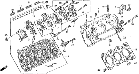 1997 TL BAS3.2 4 DOOR 4AT CYLINDER HEAD (L.) (V6) diagram 1997 TL BAS3.2 4 DOOR 4AT CYLINDER HEAD (L.) (V6) diagram