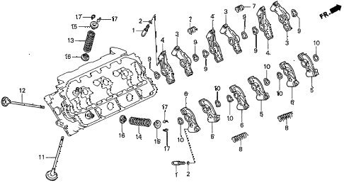 1997 TL BAS3.2 4 DOOR 4AT VALVE - ROCKER ARM (R.) (V6) diagram 1997 TL BAS3.2 4 DOOR 4AT VALVE - ROCKER ARM (R.) (V6) diagram