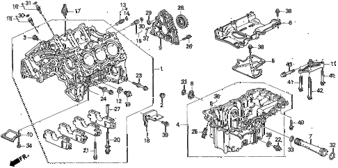1997 TL BAS3.2 4 DOOR 4AT CYLINDER BLOCK - OIL PAN (V6) diagram 1997 TL BAS3.2 4 DOOR 4AT CYLINDER BLOCK - OIL PAN (V6) diagram