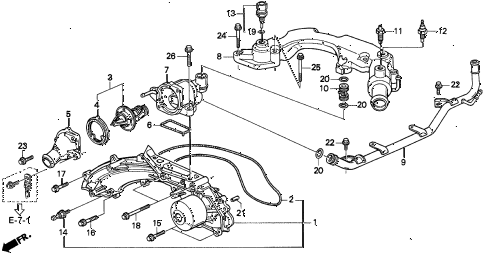 1997 TL BAS3.2 4 DOOR 4AT WATER PUMP - SENSOR (V6) diagram 1997 TL BAS3.2 4 DOOR 4AT WATER PUMP - SENSOR (V6) diagram