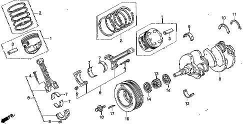 1997 TL BAS3.2 4 DOOR 4AT PISTON - CRANKSHAFT (V6) diagram 1997 TL BAS3.2 4 DOOR 4AT PISTON - CRANKSHAFT (V6) diagram