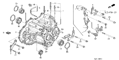 1998 CL BAS2.3 2 DOOR 4AT AT TRANSMISSION HOUSING (3) diagram 1998 CL BAS2.3 2 DOOR 4AT AT TRANSMISSION HOUSING (3) diagram
