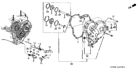 1998 CL BAS2.3 2 DOOR 4AT AT RIGHT SIDE COVER (2) diagram 1998 CL BAS2.3 2 DOOR 4AT AT RIGHT SIDE COVER (2) diagram