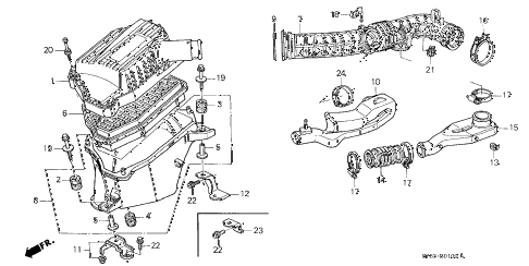 1998 CL PRE2.3 2 DOOR 4AT AIR CLEANER (1) diagram 1998 CL PRE2.3 2 DOOR 4AT AIR CLEANER (1) diagram