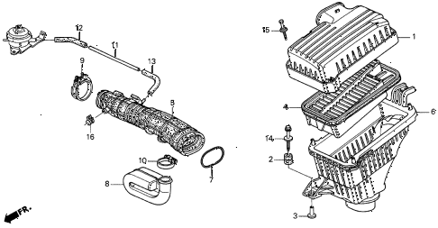 1997 CL BAS3.0 2 DOOR 4AT AIR CLEANER (2) diagram 1997 CL BAS3.0 2 DOOR 4AT AIR CLEANER (2) diagram