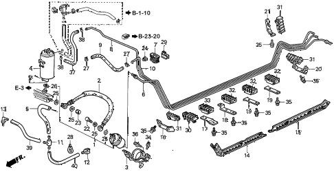 1997 CL PRE2.2 2 DOOR 4AT FUEL PIPE (1) diagram 1997 CL PRE2.2 2 DOOR 4AT FUEL PIPE (1) diagram