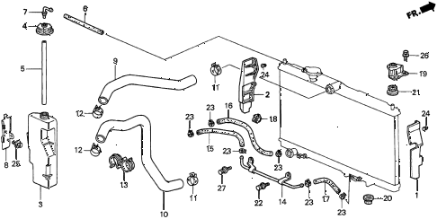 1998 CL BAS3.0 2 DOOR 4AT RADIATOR HOSE (2) diagram 1998 CL BAS3.0 2 DOOR 4AT RADIATOR HOSE (2) diagram