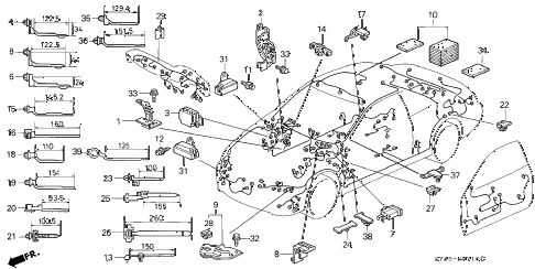 1998 CL BAS3.0 2 DOOR 4AT HARNESS BAND - BRACKET diagram 1998 CL BAS3.0 2 DOOR 4AT HARNESS BAND - BRACKET diagram