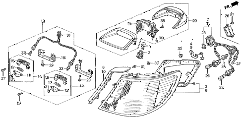 1998 CL BAS2.3 2 DOOR 4AT TAILLIGHT diagram 1998 CL BAS2.3 2 DOOR 4AT TAILLIGHT diagram