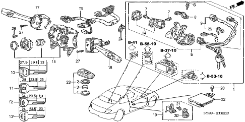 1997 CL BAS3.0 2 DOOR 4AT COMBINATION SWITCH (1) diagram 1997 CL BAS3.0 2 DOOR 4AT COMBINATION SWITCH (1) diagram