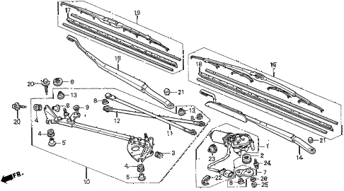 1998 CL BAS2.3 2 DOOR 4AT FRONT WINDSHIELD WIPER diagram 1998 CL BAS2.3 2 DOOR 4AT FRONT WINDSHIELD WIPER diagram