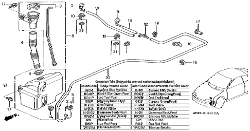 1998 CL PRE2.3 2 DOOR 4AT WINDSHIELD WASHER (1) diagram 1998 CL PRE2.3 2 DOOR 4AT WINDSHIELD WASHER (1) diagram