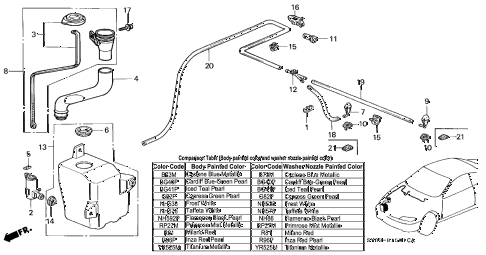 1997 CL BAS3.0 2 DOOR 4AT WINDSHIELD WASHER (2) diagram 1997 CL BAS3.0 2 DOOR 4AT WINDSHIELD WASHER (2) diagram