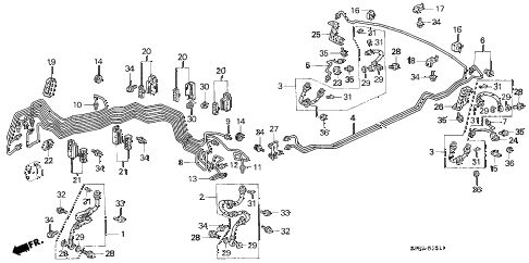 1997 CL BAS3.0 2 DOOR 4AT BRAKE LINES (2) diagram 1997 CL BAS3.0 2 DOOR 4AT BRAKE LINES (2) diagram