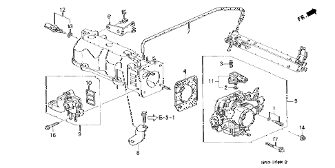 1998 CL PRE2.3 2 DOOR 4AT THROTTLE BODY (2) diagram 1998 CL PRE2.3 2 DOOR 4AT THROTTLE BODY (2) diagram