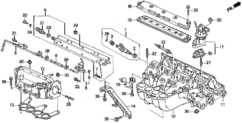 1997 CL PRE2.2 2 DOOR 4AT INTAKE MANIFOLD (1) diagram 1997 CL PRE2.2 2 DOOR 4AT INTAKE MANIFOLD (1) diagram