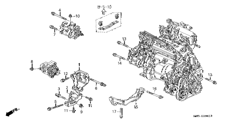 1998 CL PRE2.3 2 DOOR 5MT ALTERNATOR BRACKET (1) diagram 1998 CL PRE2.3 2 DOOR 5MT ALTERNATOR BRACKET (1) diagram