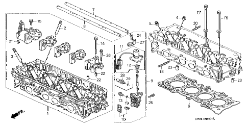 1998 CL BAS2.3 2 DOOR 5MT CYLINDER HEAD diagram 1998 CL BAS2.3 2 DOOR 5MT CYLINDER HEAD diagram